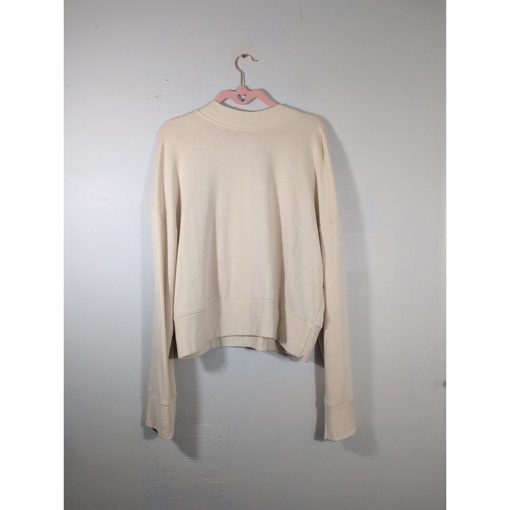 FABLETICS PULL OVER SWEATSHIRT IVORY BEIGE XL